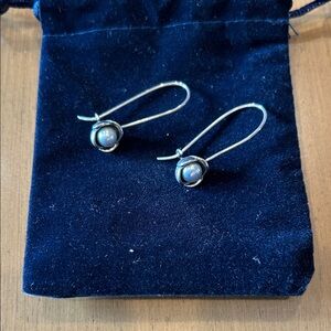 Pandora Silver Pearl Drop Earrings